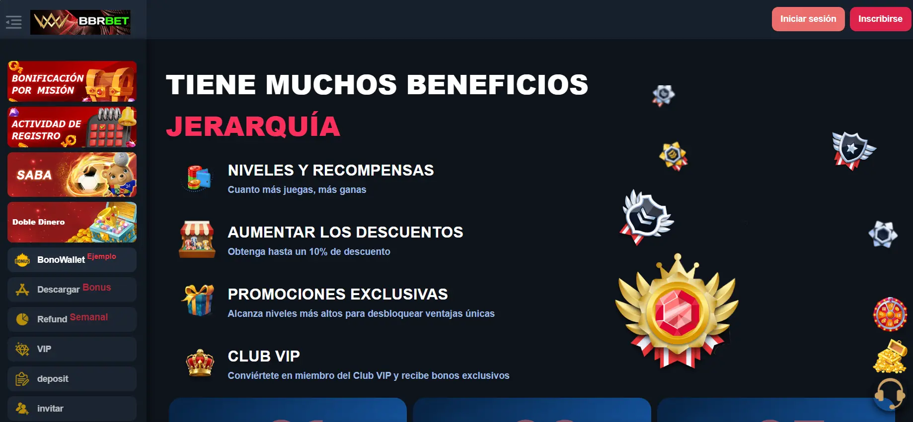 Bonos disponibles en BBRBET Casino BBRBET bonus